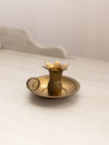 Medium Circular Brass Pineapple Chamberstick Candleholder