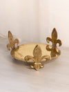 Medium Circular Brass Stand with Fleur-de-lis Designs
