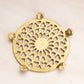 Medium Circular Brass Trivet with Ornate Designs and 5 Feet