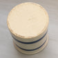 Vintage Medium Circular Ceramic Cream Crock with Blue Stripes