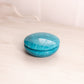 Medium Circular Teal Green Alabaster Swivel Lidded Jar