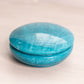 Medium Circular Teal Green Alabaster Swivel Lidded Jar