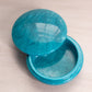 Medium Circular Teal Green Alabaster Swivel Lidded Jar