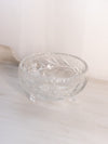 Medium Clear Crystal Glass 3-Toed Bowl with Etched Floral Details