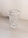 Medium Clear Crystal Glass Footed Vase with Reversed Scallop Edge