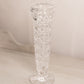 Medium Clear Crystal Glass Flute Vase with Octagonal Designs