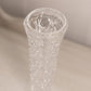 Medium Clear Crystal Glass Flute Vase with Octagonal Designs