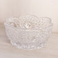 Medium Clear Crystal Glass Scalloped Bowl with Etched Bird Designs