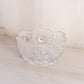 Medium Clear Crystal Glass Scalloped Bowl with Etched Bird Designs