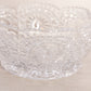 Medium Clear Crystal Glass Scalloped Bowl with Etched Bird Designs