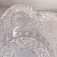Medium Clear Crystal Glass Scalloped Bowl with Etched Bird Designs