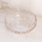 Medium Clear Glass Bowl with Floral and Leaf Designs