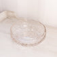 Medium Clear Glass Bowl with Floral and Leaf Designs