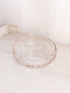 Medium Clear Glass Bowl with Floral and Leaf Designs