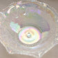 Vintage Medium Clear Iridescent Glass Ruffled Hobstar Bowl
