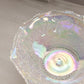 Vintage Medium Clear Iridescent Glass Ruffled Hobstar Bowl