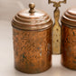 Medium Copper Silver Tone Caddy with Attached 2 Canisters