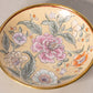 Medium Cream Floral Plate with Gold Tone Accent