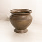 Medium Dark Gold Brass Footed Planter with Floral Designs