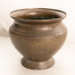 Medium Dark Gold Brass Footed Planter with Floral Designs