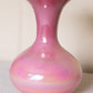 Medium Dark Pink Iridescent Opaque Glass Vase