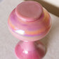 Medium Dark Pink Iridescent Opaque Glass Vase
