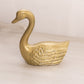 Medium Detailed Brass Swan with Head Down Figurine