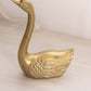Medium Detailed Brass Swan with Head Up Figurine