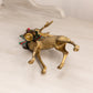 Medium Details Brass Stag Deer with Head Up Figurine
