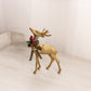 Medium Details Brass Stag Deer with Head Up Figurine