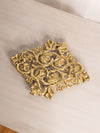 Medium Diamond Shaped Brass Floral Trivet