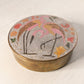 Medium Enameled Brass Flamingo Lidded Jar