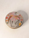Medium Enameled Brass Flamingo Lidded Jar