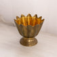 Medium Footed Brass Vase with Pointy Scalloped Rim