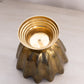 Medium Footed Brass Vase with Pointy Scalloped Rim