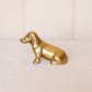 Medium Gold Tone Brass Dachshund Dog Figurine