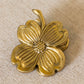 Medium Gold Tone Brass Dogwood Flower Clip