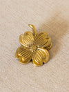 Medium Gold Tone Brass Dogwood Flower Clip