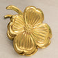 Medium Gold Tone Brass Floral or Clover Clip