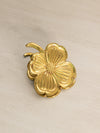Medium Gold Tone Brass Floral or Clover Clip