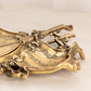 Medium Gold Tone Brass Mandolin Hinged Lidded Box
