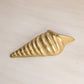 Medium Gold Tone Brass Textured Conch Shell Wall Decor