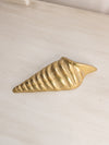 Medium Gold Tone Brass Textured Conch Shell Wall Decor