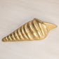 Medium Gold Tone Brass Textured Conch Shell Wall Decor