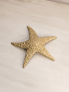 Medium Gold Tone Brass Textured Starfish Wall Decor