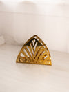 Medium Gold Tone Brass Triangular Napkin Letter Holder