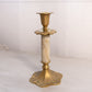 Medium Gold Tone Metal Candlestick with Onyx Stone Stem