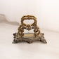 Medium Gold Tone Napkin Letter Holder with Floral Designs