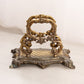 Medium Gold Tone Napkin Letter Holder with Floral Designs