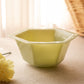 Vintage Hexagonal Jadeite Green Glass Bowl or Planter